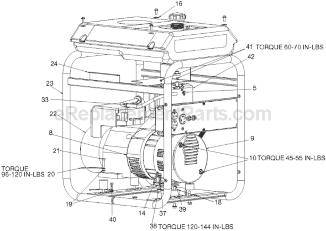 Page A Diagram and Parts List for Type 0 Porter Cable Generator